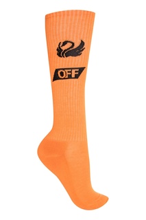 Оранжевые носки с рисунком Off White