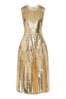 Золотистое платье без рукавов Simone Rocha