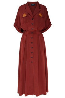 Темно-красное платье на пуговицах Alena Akhmadullina