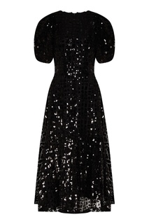 Черное платье с узором из пайеток Simone Rocha