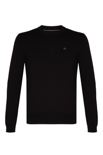 Черный джемпер из хлопкового трикотажа Calvin Klein
