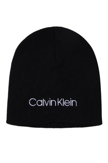 Черная шапка бини из трикотажа Calvin Klein