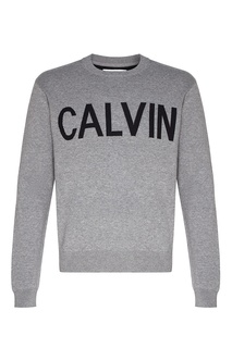 Серый пуловер с логотипом Calvin Klein