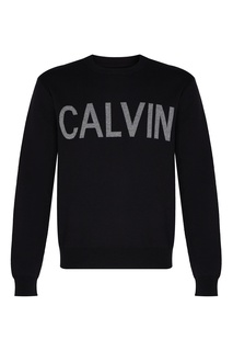 Черный джемпер из хлопкового трикотажа Calvin Klein