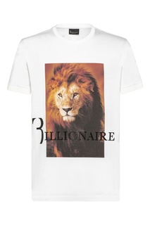 Белая футболка с печатным принтом Billionaire
