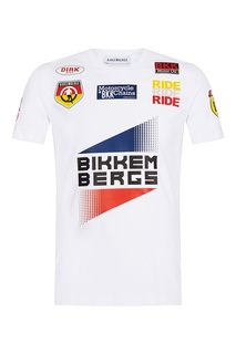 Белая футболка в гоночном стиле Dirk Bikkembergs