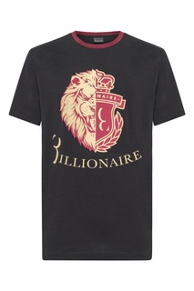 Черная футболка с красно-желтой отделкой Billionaire