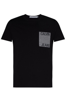 Черная футболка из хлопкового трикотажа Calvin Klein