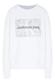 Белый свитшот с логотипом Calvin Klein