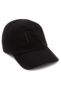 Черная бейсболка с вышитым логотипом Emporio Armani