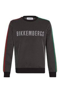 Черный свитшот в полоску Dirk Bikkembergs