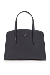 Темно-синяя кожаная сумка Charlie Coach
