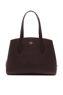 Бордовая кожаная сумка Charlie 40 Coach