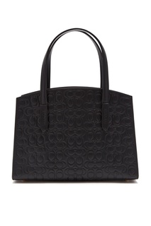 Черная сумка Charlie 28 из тисненой кожи Signature Coach