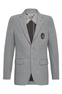 Серый приталенный пиджак с металлическими пуговицами Billionaire