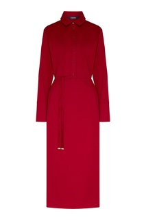 Красное платье-рубашка с длинными рукавами MAX Mara