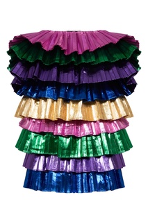 Платье мини с разноцветными оборками Attico