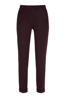 Бордовые клетчатые брюки со стрелками MAX Mara