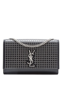Черная кожаная сумка с монограммой Saint Laurent