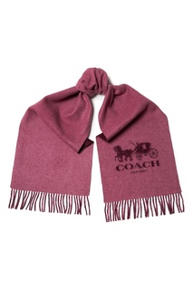 Бордовый кашемировый шарф с логотипом Coach