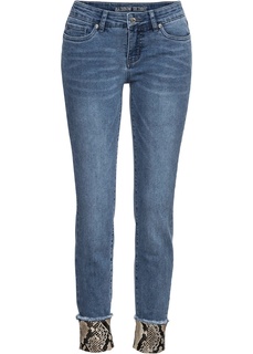 Джинсы Skinny со змеиными отворотами Bonprix