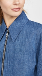 Tibi Sculpted Polo Zip Up Top