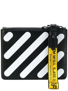 Off-White двойной клатч с диагональными полосками