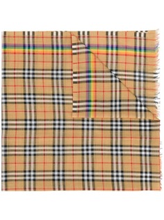 Burberry шарф в радужную винтажную клетку