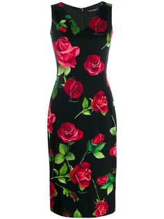 Dolce & Gabbana платье миди с цветочным принтом