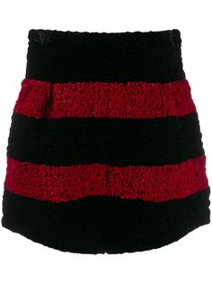 Saint Laurent бархатные шорты в полоску