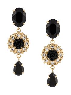 Dolce & Gabbana embellished rose pendant earrings
