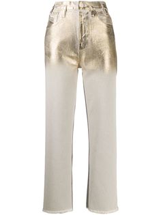 8pm Orsa Minore gold-foil jeans