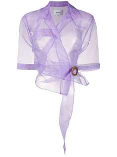 Nanushka sheer side buckle shirt