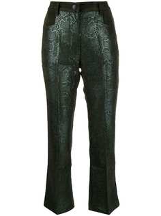 8pm snakeskin-effect cropped trousers