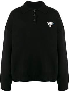 Ader Error logo patch collared sweater