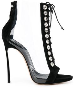 Casadei clear panel lace up sandals