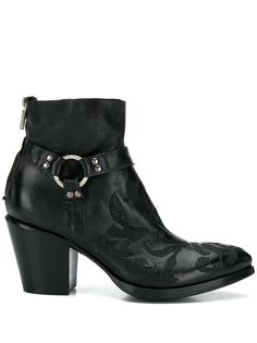 Rocco P. floral-embroidery ankle boots