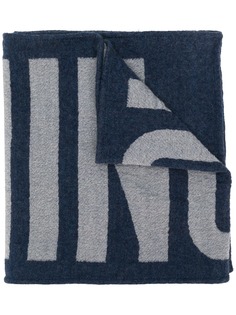 Moschino logo embroidered scarf