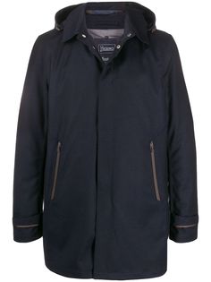 Herno hooded concealed placket coat