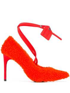 Off-White shearling pointed pumps
