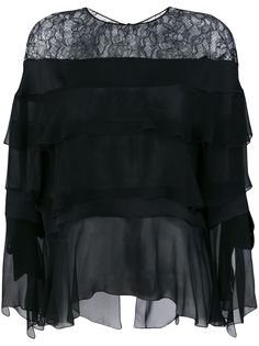 Alberta Ferretti многослойный топ с кружевной отделкой