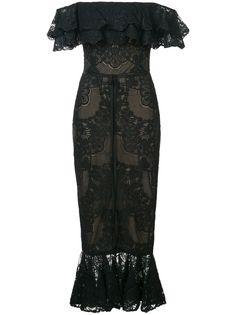 Marchesa Notte облегающее платье с открытыми плечами