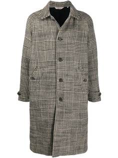 Aspesi glen-check single-breasted coat