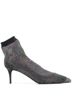Le Silla crystal-embellished mesh ankle boots