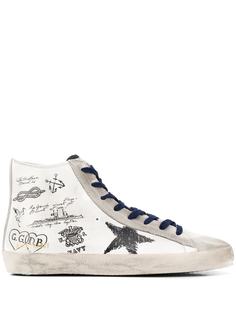 Golden Goose doodle star print hi-top sneakers