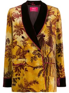 F.R.S For Restless Sleepers foliage patterned textured blazer