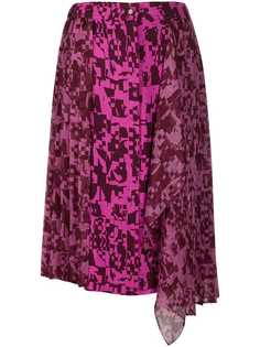 Iceberg pleated geometric-print skirt