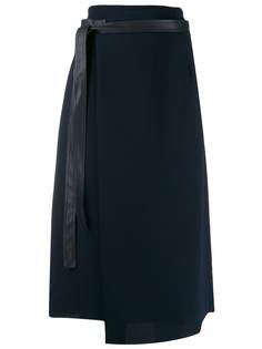 Vince asymmetric midi skirt