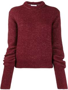 Chloé ruched sleeve flecked jumper
