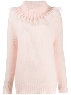 Twin-Set fringed rollneck sweater